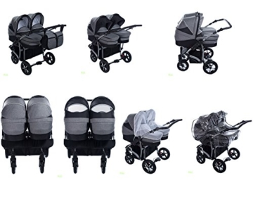 Clamaro Gemini Zwillings Kombikinderwagen 3 in 1