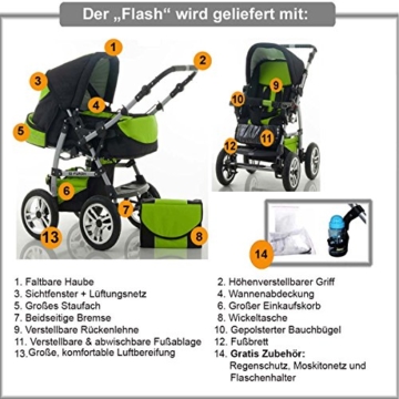 Dein Babyladen Flash Kombikinderwagen 3 in 1